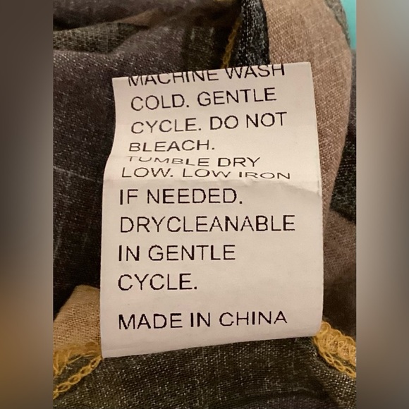 Emery Rose XL cotton blend yellow,green,brown, grey striped pull on top - Picture 8 of 8